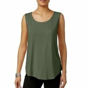 JM Collection Olive Green Sleeveless Scoop Neck Tank Size Medium NWOT